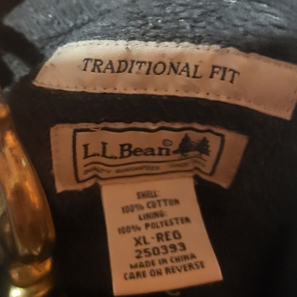 LL Bean Fleece Lined Flannel Shirt Shacket Flap Pockets Traditional Fit Size XL - Picture 5 of 6